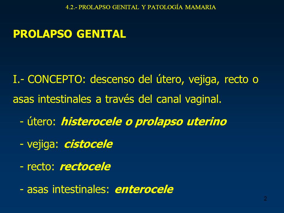 Genital tratamiento quirurgico prolapso